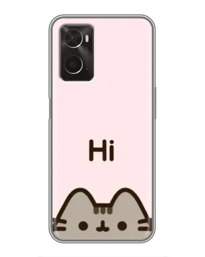 Чехол для OPPO A96 с картинкой «Пушин говорит Hi»