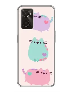 Чохол для OPPO A96 з картинкою «Pusheen тріо»
