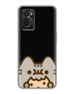 Чехол для OPPO A96 с картинкой «Пушин на черном»