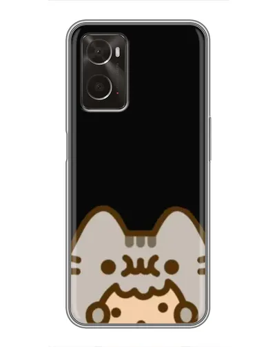 Чехол для OPPO A96 с картинкой «Пушин на черном»