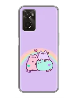 Чехол для OPPO A96 с картинкой «Радужные Пушины»