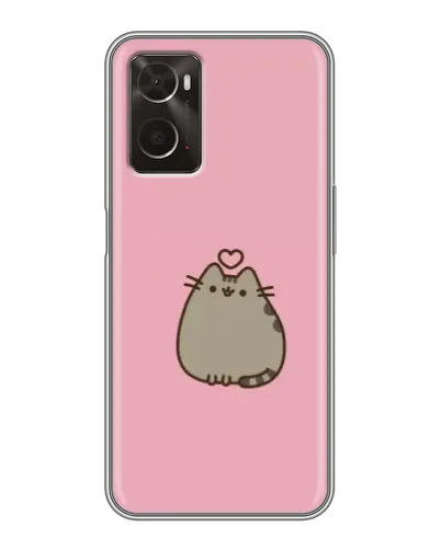 Чехол для OPPO A96 с картинкой «Pusheen сердце»