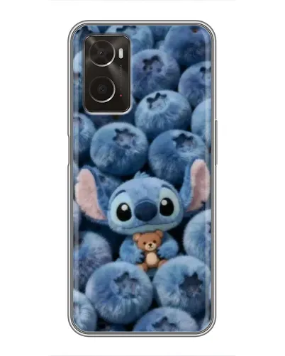 Чехол для OPPO A96 с картинкой «Стич и голубика»