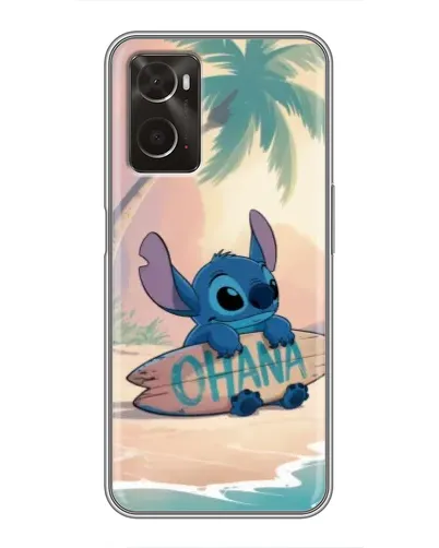 Чехол для OPPO A96 с картинкой «Стич на серфе»