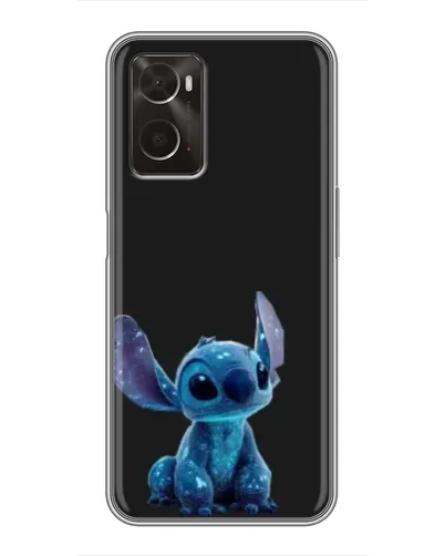 Чехол для OPPO A96 с картинкой «Стич на черном»
