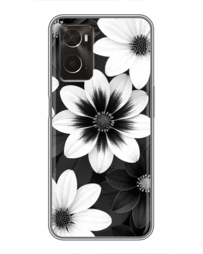 Чехол для OPPO A96 с картинкой «Монохромные астры»