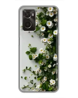 Чехол для OPPO A96 с картинкой «Ветка мелких белых цветов» Чехол для OPPO A96 с картинкой «Ветка мелких белых цветов»