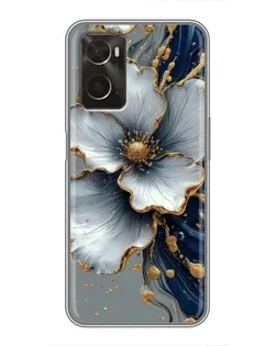 Чехол для OPPO A96 с картинкой «Белый цветок и золотой флюид» Чехол для OPPO A96 с картинкой «Белый цветок и золотой флюид»