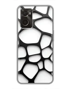 Чохол для OPPO A96 з картинкою «Біла об'ємна сітка»
