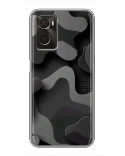 Чохол для OPPO A96 з картинкою «Темний абстрактний камуфляж»