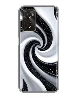 Чохол для OPPO A96 з картинкою «Чорно-біла спіраль»