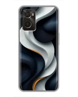 Чохол для OPPO A96 з картинкою «Об'ємні чорно-білі стрічки»