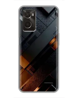 Чохол для OPPO A96 з картинкою «Чорні геометричні блоки»