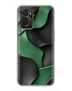 Чохол для OPPO A96 з картинкою «Зелені шкіряні хвилі»
