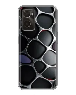 Чохол для OPPO A96 з картинкою «Об'ємна темна решітка»