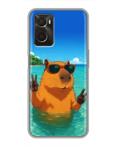Чехол для OPPO A96 с картинкой «Морская капибара»