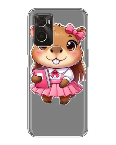 Чехол для OPPO A96 с картинкой «Девочка капибара»