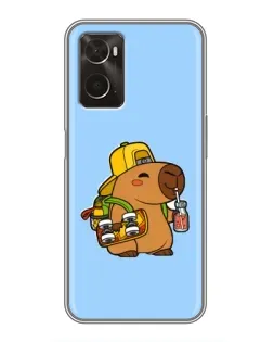 Чохол для OPPO A96 з картинкою «Капібара на скейті»