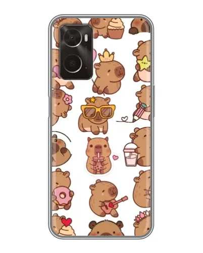 Чехол для OPPO A96 с картинкой «Стикерпак с капибарами»