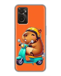 Чохол для OPPO A96 з картинкою «Капібара на скутері»