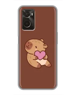 Чохол для OPPO A96 з картинкою «Капібара з серцем»