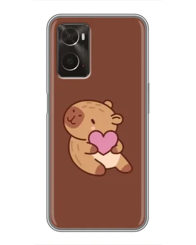 Чехол для OPPO A96 с картинкой «Капибара с сердцем»