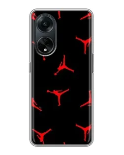 Чохол для OPPO A98 з картинкою «Jordan Red Pattern»
