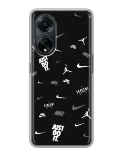 Чохол для OPPO A98 з картинкою «Nike Black Pattern»