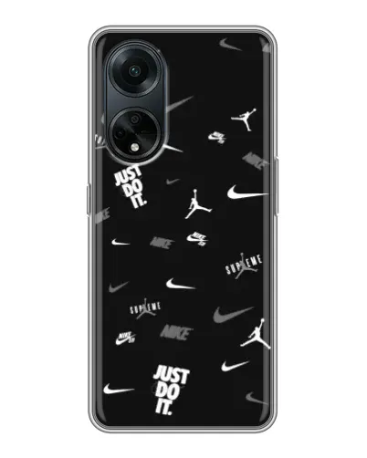 Чохол для OPPO A98 з картинкою «Nike Black Pattern»