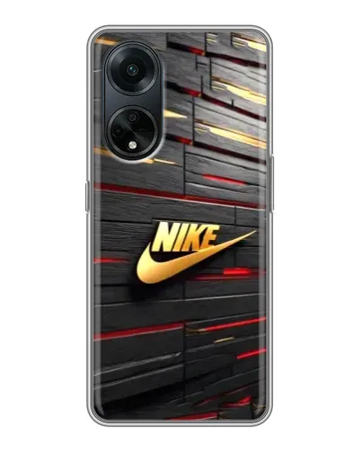 Чохол для OPPO A98 з картинкою «Золотий Nike на металі»