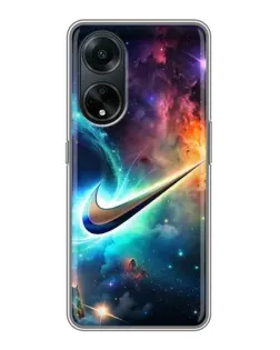 Чохол для OPPO A98 з картинкою «Космічний Nike Swoosh»