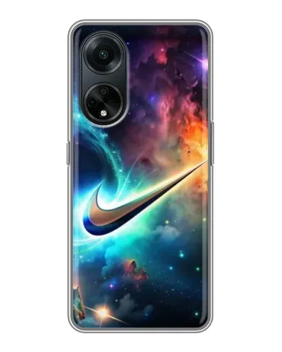 Чохол для OPPO A98 з картинкою «Космічний Nike Swoosh»