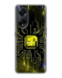Чохол для OPPO A98 з картинкою «Nike — золота іскра»