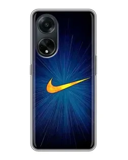 Чехол для OPPO A98 с картинкой «Синий пульс Nike»