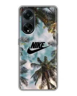 Чехол для OPPO A98 с картинкой «Тропический принт Nike»