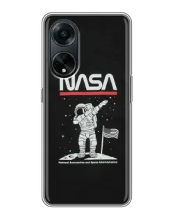 Чехол для OPPO A98 с картинкой «NASA — шагаем по Луне» Чехол для OPPO A98 с картинкой «NASA — шагаем по Луне»