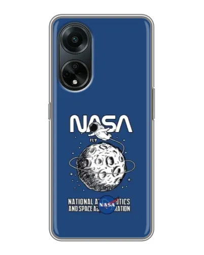 Чехол для OPPO A98 с картинкой «NASA — лунная миссия»