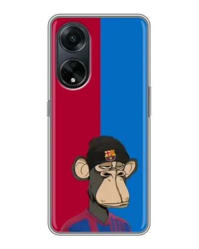 Чохол для OPPO A98 з картинкою «Bored Ape — фанат Барси»