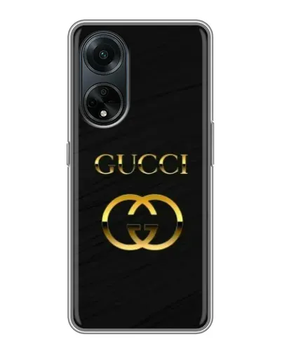 Чохол для OPPO A98 з картинкою «Золотий логотип Gucci»
