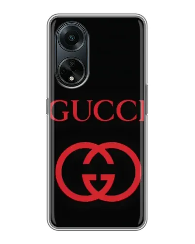 Чохол для OPPO A98 з картинкою «Gucci — червоний логотип»