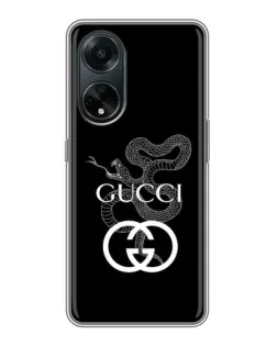 Чохол для OPPO A98 з картинкою «Gucci — срібна змія»