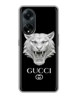 Чохол для OPPO A98 з картинкою «Gucci — срібний лев» Чохол для OPPO A98 з картинкою «Gucci — срібний лев»