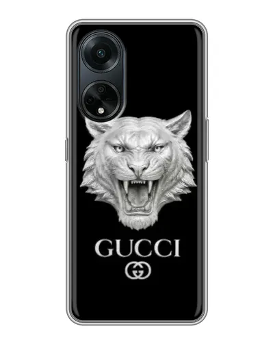 Чохол для OPPO A98 з картинкою «Gucci — срібний лев» Чохол для OPPO A98 з картинкою «Gucci — срібний лев»