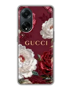 Чохол для OPPO A98 з картинкою «Gucci — бордові троянди» Чохол для OPPO A98 з картинкою «Gucci — бордові троянди»