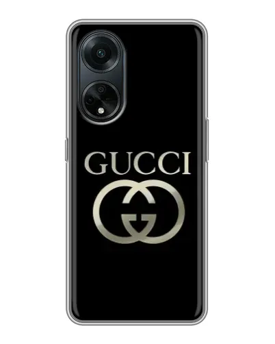 Чохол для OPPO A98 з картинкою «Gucci — золото на чорному» Чохол для OPPO A98 з картинкою «Gucci — золото на чорному»
