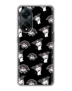 Чохол для OPPO A98 з картинкою «Чорний паттерн Kuromi»