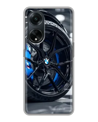 Чехол для OPPO A98 с картинкой «Колесо BMW вблизи»