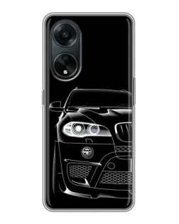 Чехол для OPPO A98 с картинкой «Темный силуэт BMW»