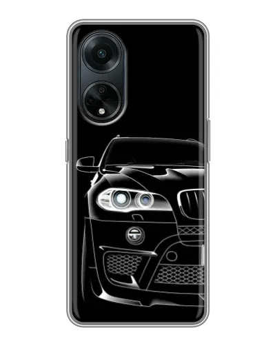 Чехол для OPPO A98 с картинкой «Темный силуэт BMW»