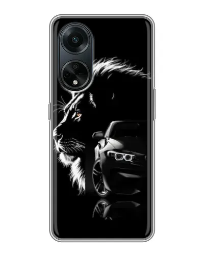 Чехол для OPPO A98 с картинкой «BMW и лев»